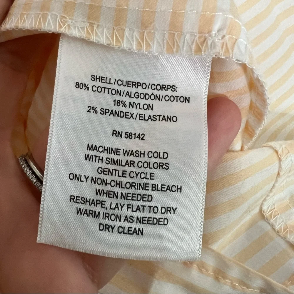 Gal Meets Glam Amber Yellow White Striped Dress Women's Size 8